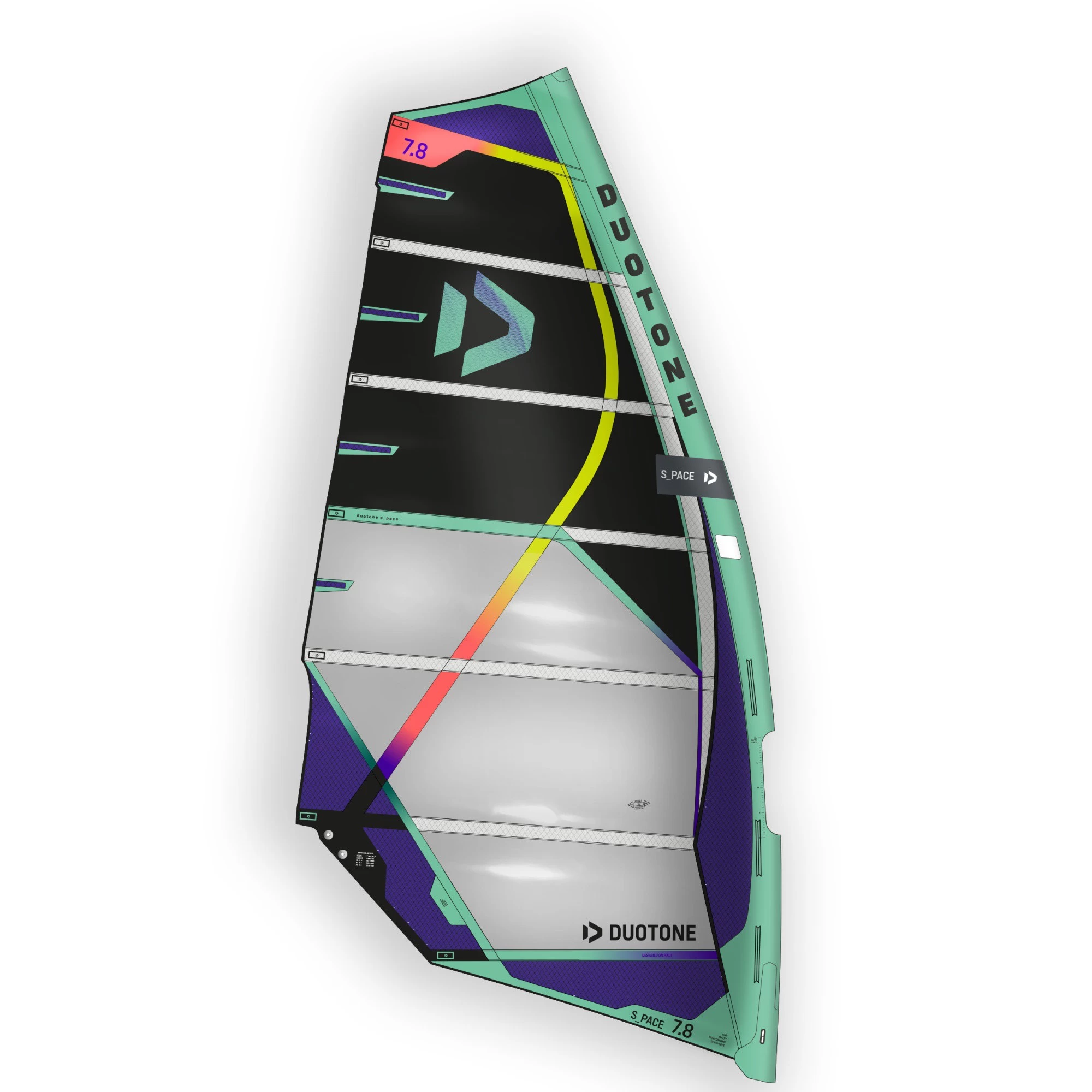 Duotone Windsurf Segel S_Pace - Sail 2022 - C17:black/pistachio 7.3 4 Duotone Windsurf Segel S_Pace - Sail 2022 - C17:black/pistachio 7.3 – Bild 2