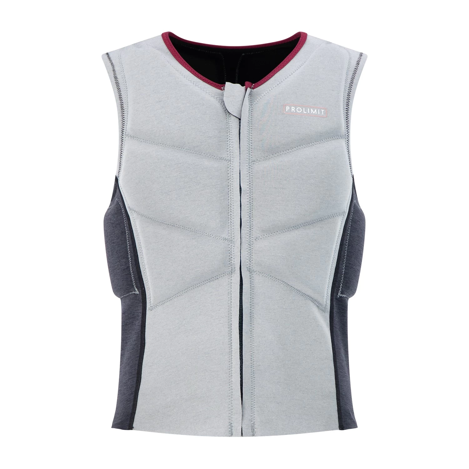 PROLIMIT Womens Oxygen Vest Half Padded Front Zip Grey/Black/Wine - 34/XS Grey/Black/Wine