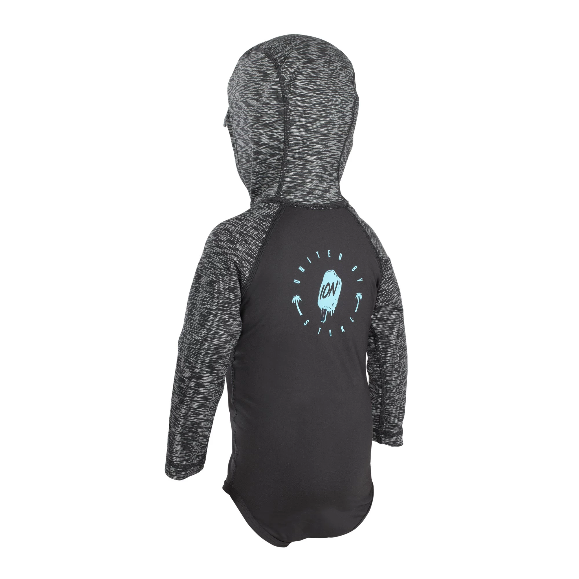 ION Toddler Rashguard LS Hood 2022 - Black Melange 1/86 4 ION Toddler Rashguard LS Hood 2022 - Black Melange 1/86 – Bild 2