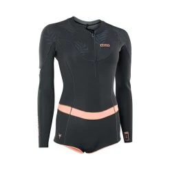 ION Neoprenanzug Amaze Hot Shorty 1.5 LS Front Zip Damen Langarm 2023 - 34/XS 900 Black -Wassersportbekleidung Geschäft 48223 4552 3