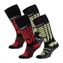 Surfsoxx Socken Ski Kniestrumpf Thermo Yeon/Red 4 Paar - 39/42