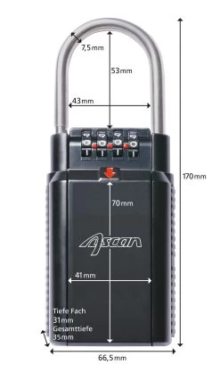 Ascan Keysafe Schlüsselbox - None -Wassersportbekleidung Geschäft abmessungen