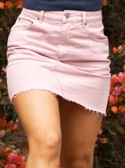 Roxy Kissing Romance Colour - Jeansrock Für Frauen - DAWN PINK XS